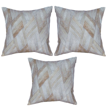 Hilason Cowhide Leather Hair-On Patchwork Cushion Pillow Cover